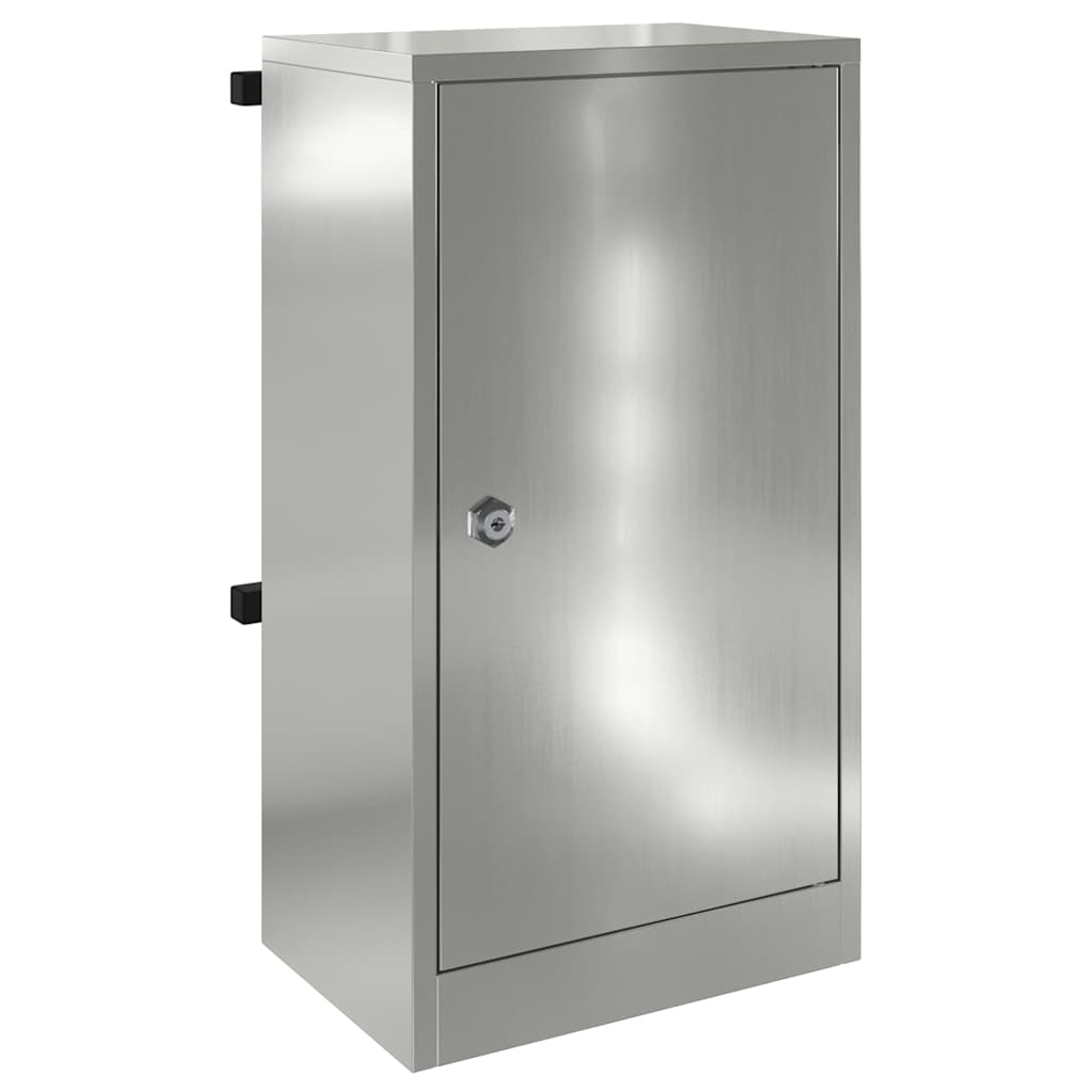 Mailbox with Storage Black 30 x 20 x 55 cm Galvanised Steel