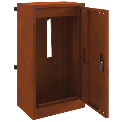 Mailbox with Storage Rusty 30 x 20 x 55 cm Weathering Steel