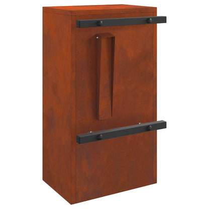 Mailbox with Storage Rusty 30 x 20 x 55 cm Weathering Steel