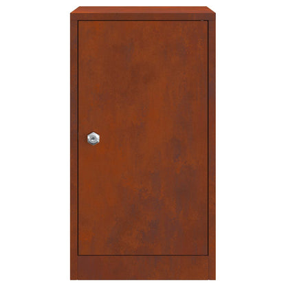 Mailbox with Storage Rusty 30 x 20 x 55 cm Weathering Steel