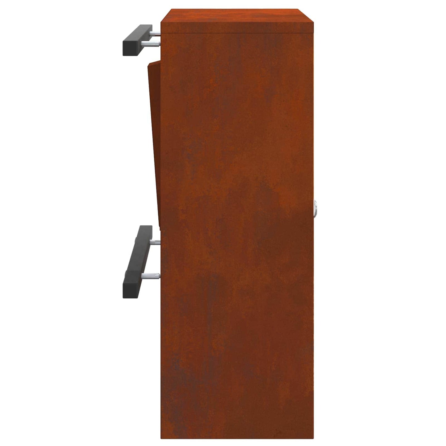 Mailbox with Storage Rusty 30 x 20 x 55 cm Weathering Steel