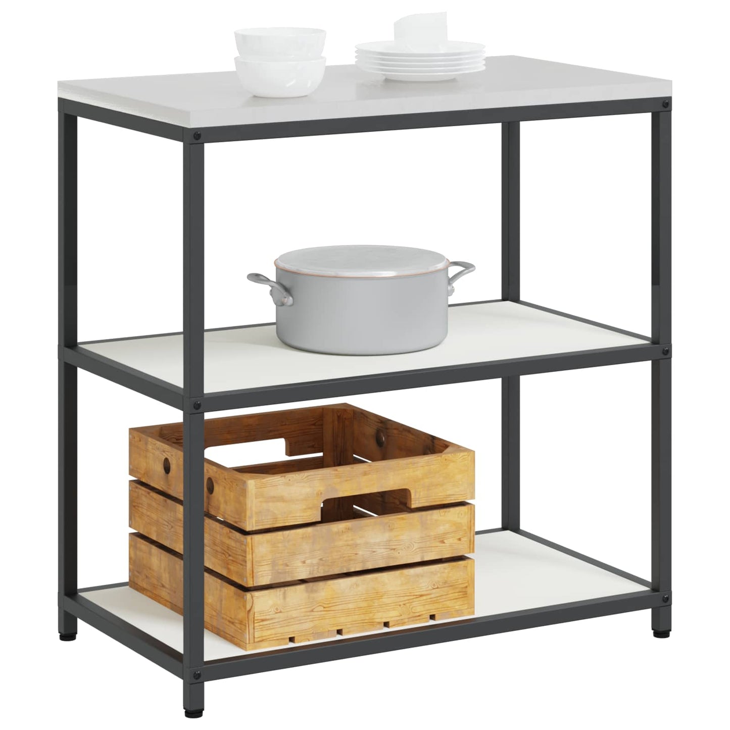 Kitchen Storage HATTEM White 90 x 50 x 92 cm Steel