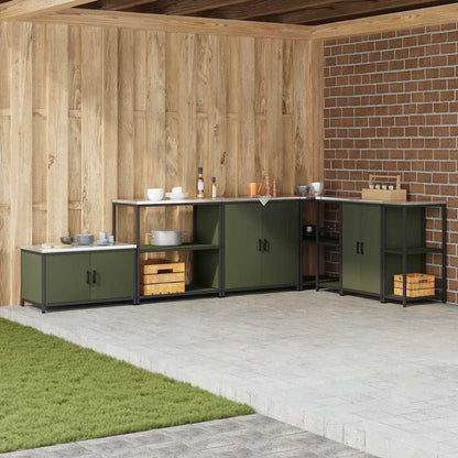Kitchen Storage HATTEM Olive Green 90 x 50 x 92 cm Steel