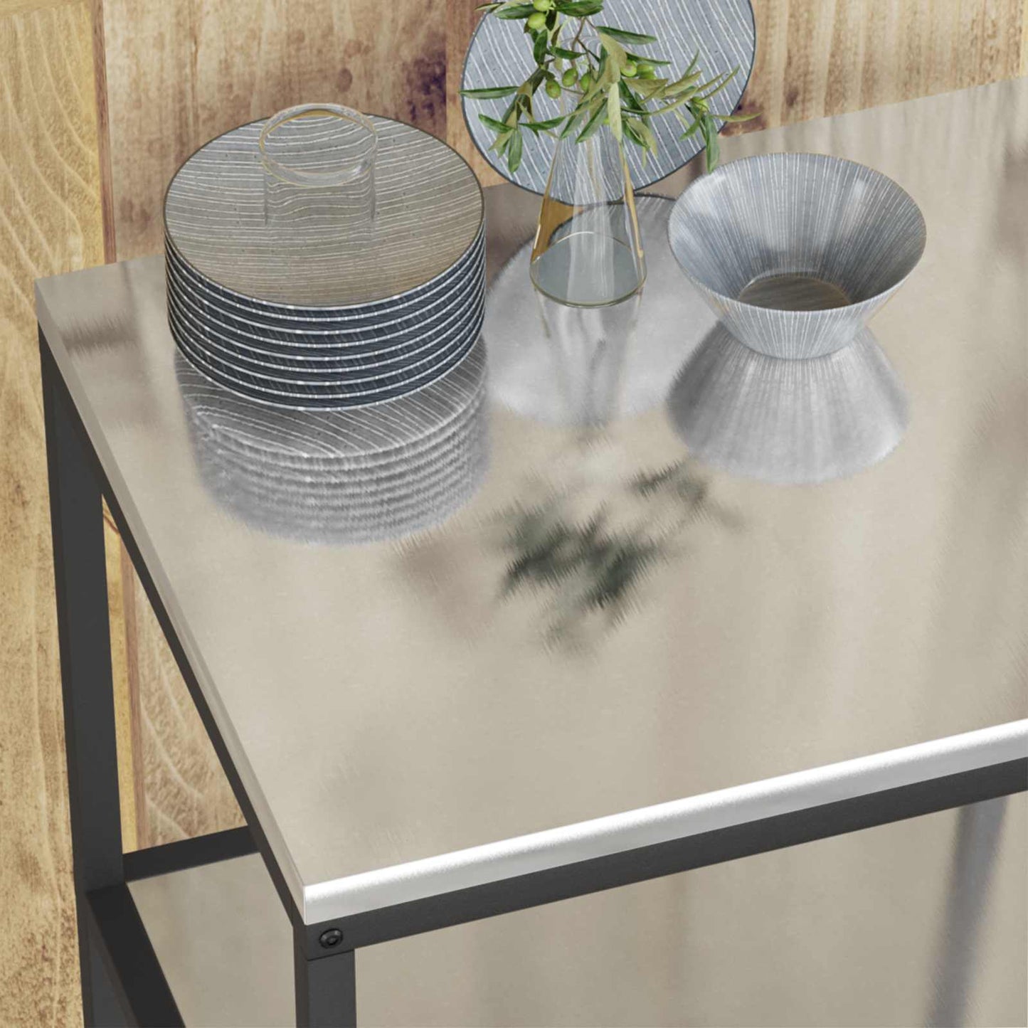 Kitchen Storage HATTEM Silver 90 x 50 x 92 cm Steel
