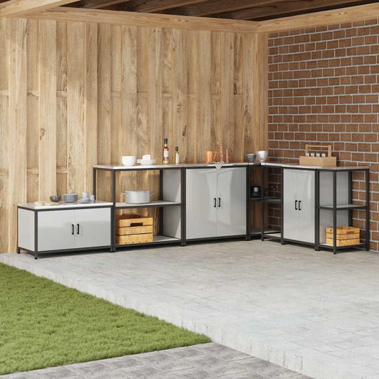 Kitchen Shelving Unit HATTEM Silver 90 x 50 x 92 cm Steel