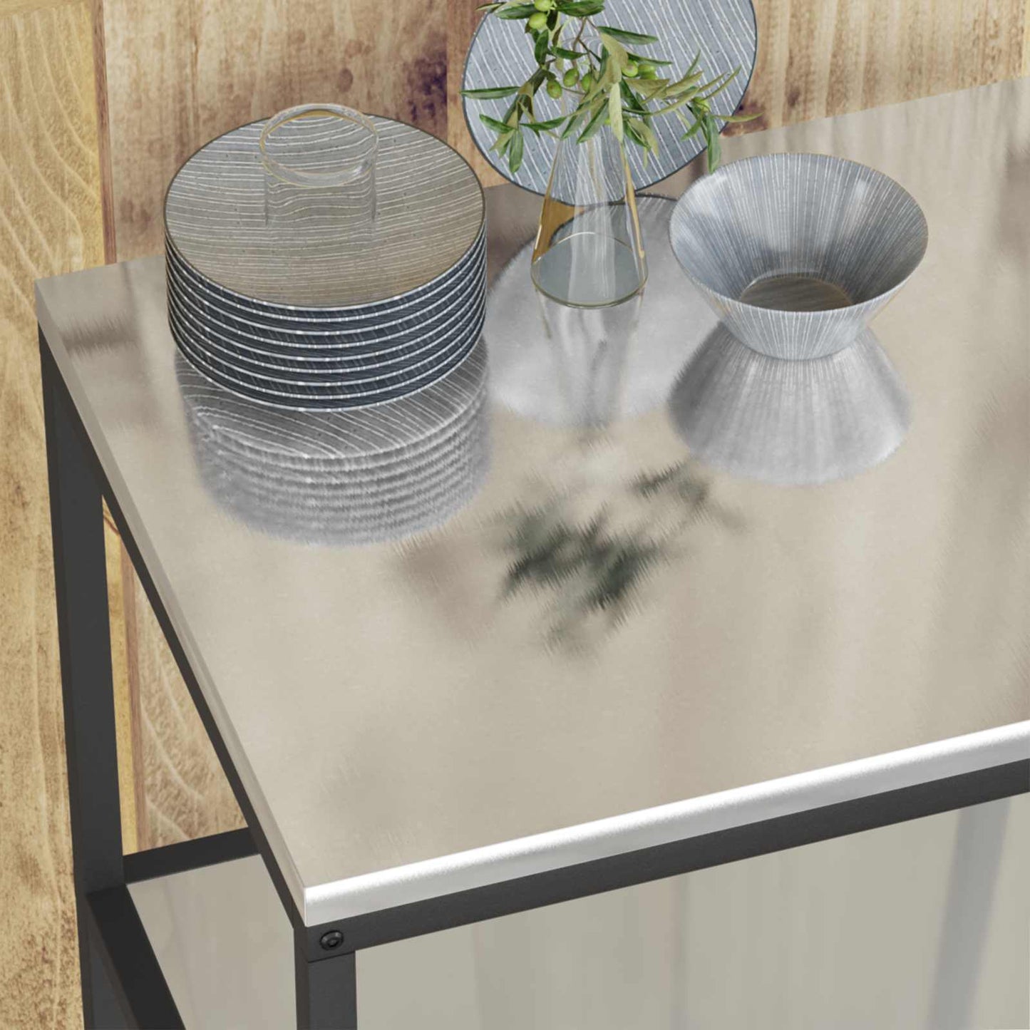 Kitchen Storage HATTEM Silver 60 x 50 x 92 cm Steel
