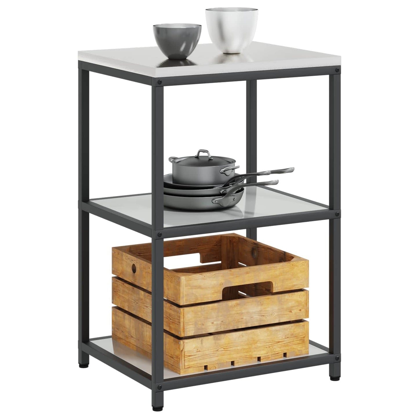 Kitchen Storage HATTEM Silver 60 x 50 x 92 cm Steel