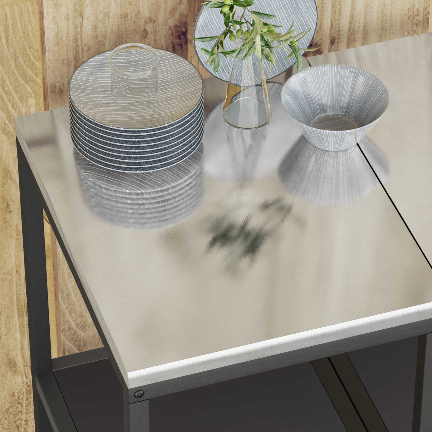 Kitchen Storage HATTEM Black 40 x 50 x 92 cm Steel