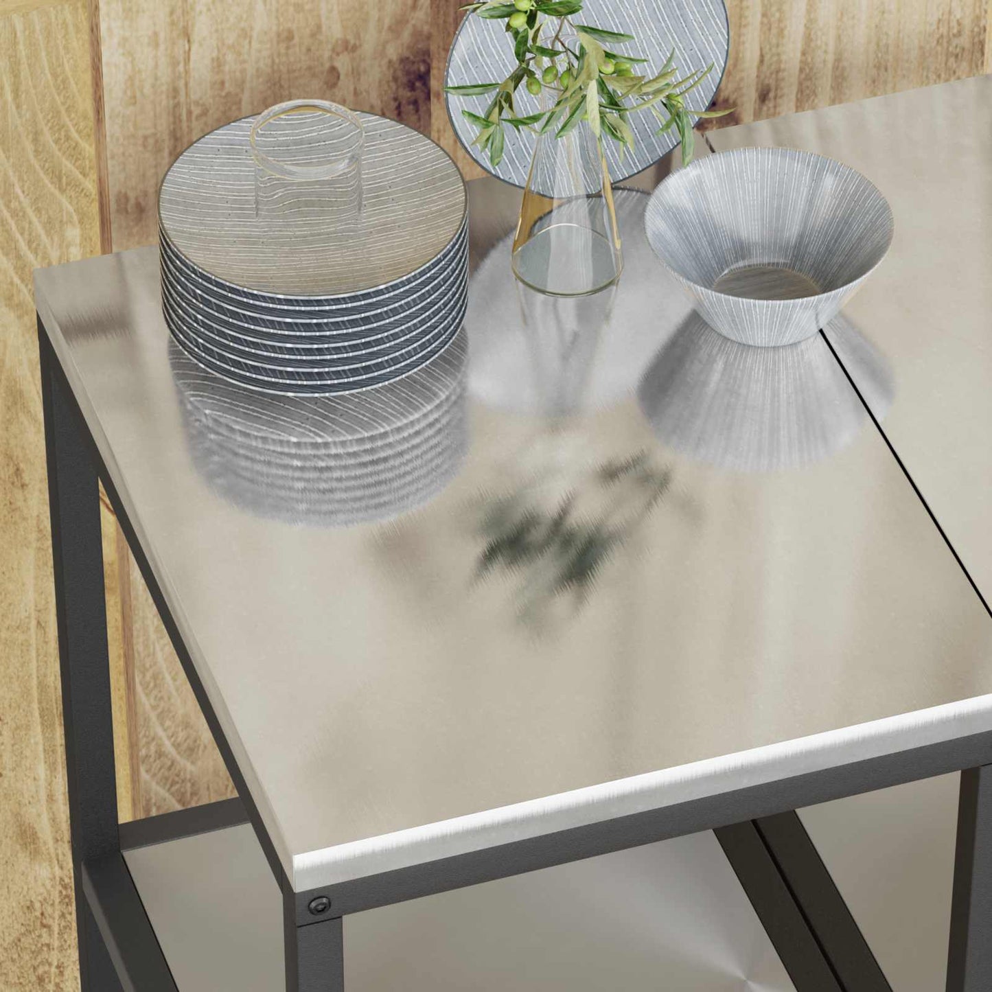 Kitchen Storage HATTEM Silver 40 x 50 x 92 cm Steel