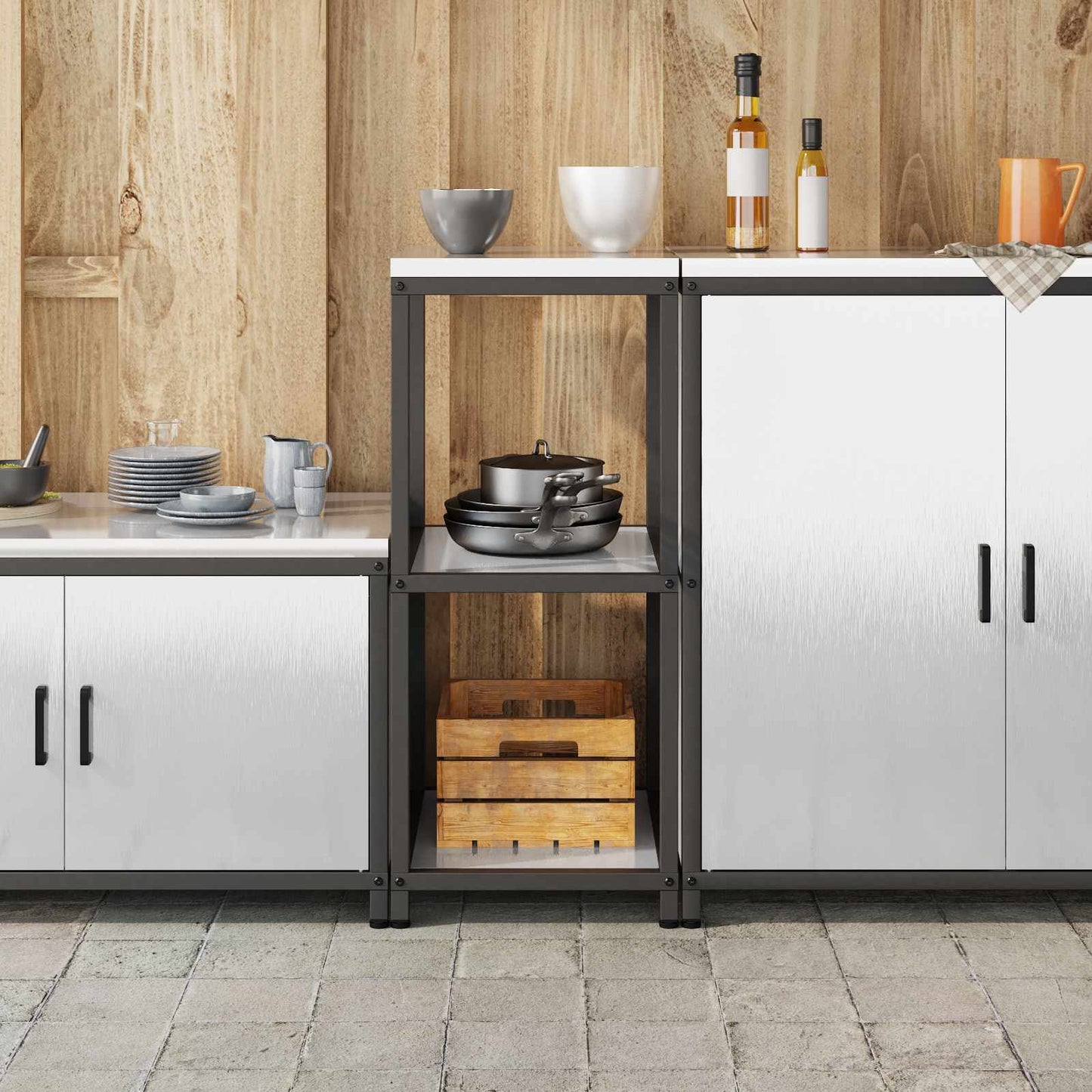 Kitchen Storage HATTEM Silver 40 x 50 x 92 cm Steel