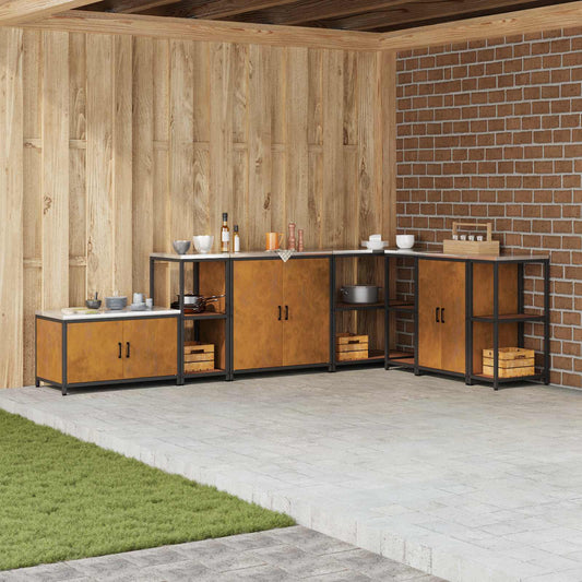 Kitchen Shelving Unit HATTEM Rusty 40 x 50 x 92 cm Steel