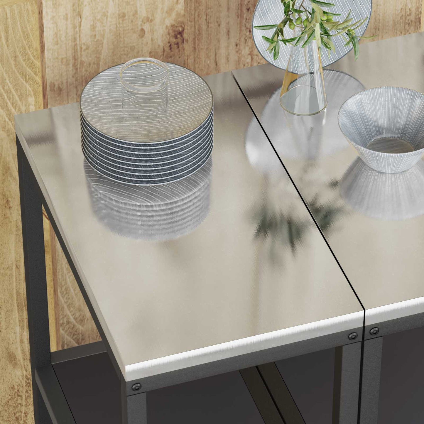 Kitchen Storage HATTEM Black 30 x 50 x 92 cm Steel