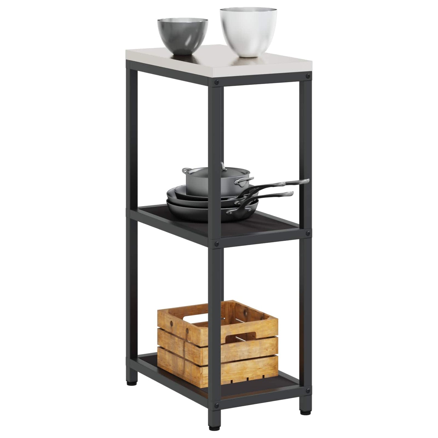 Kitchen Storage HATTEM Black 30 x 50 x 92 cm Steel