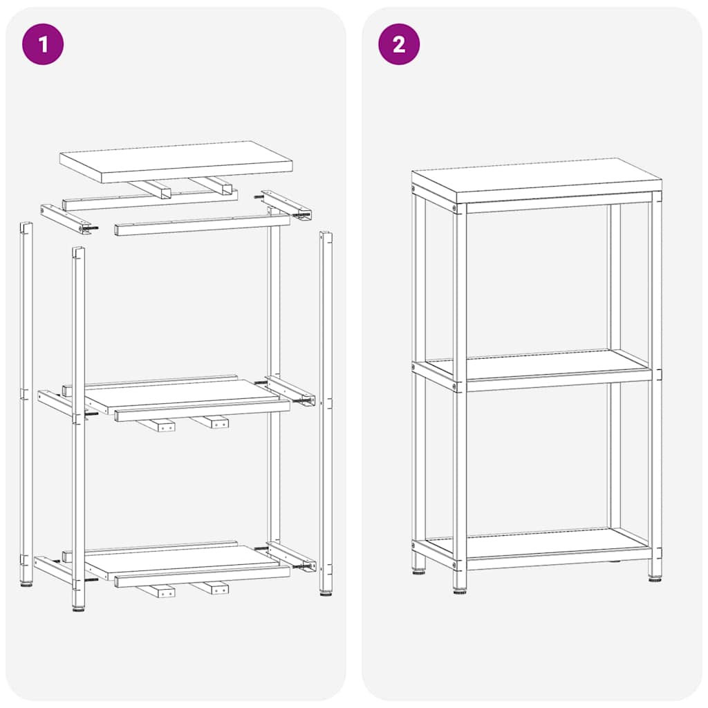 Kitchen Storage HATTEM White 30 x 50 x 92 cm Steel