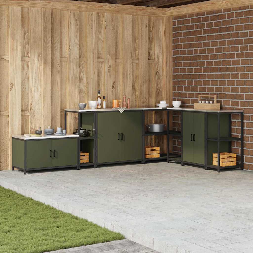 Kitchen Storage HATTEM Olive Green 30 x 50 x 92 cm Steel