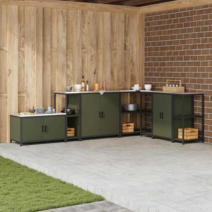 Kitchen Storage HATTEM Olive Green 30 x 50 x 92 cm Steel