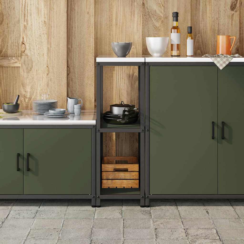 Kitchen Storage HATTEM Olive Green 30 x 50 x 92 cm Steel