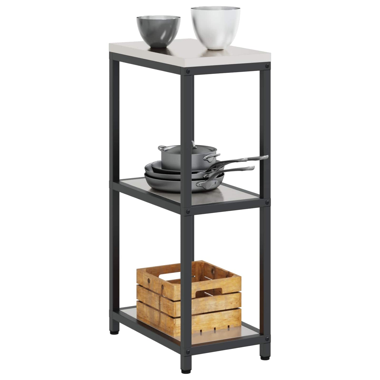 Kitchen Storage HATTEM Silver 30 x 50 x 92 cm Steel