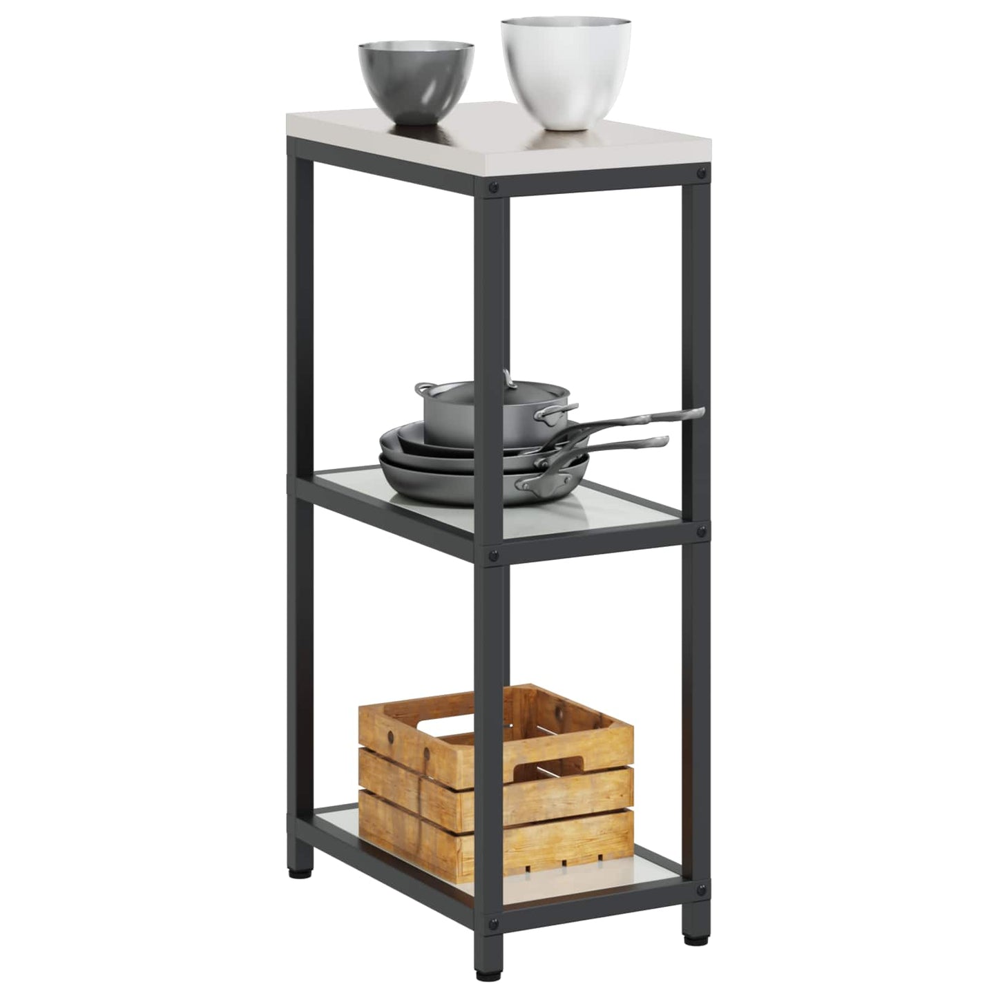 Kitchen Storage HATTEM Silver 30 x 50 x 92 cm Steel