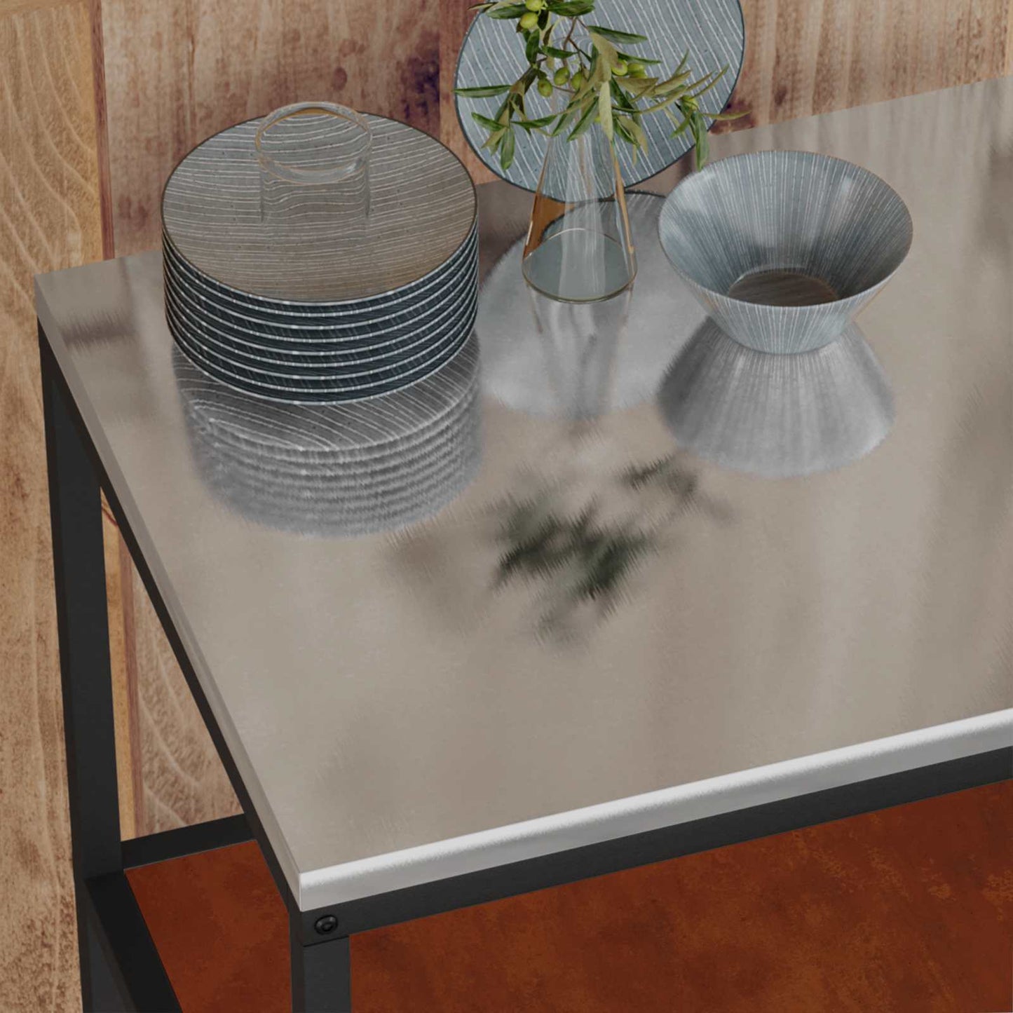 Kitchen Storage HATTEM Rusty 30 x 50 x 92 cm Steel