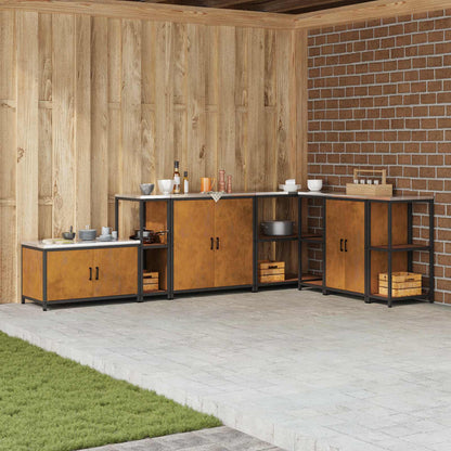 Kitchen Storage HATTEM Rusty 30 x 50 x 92 cm Steel
