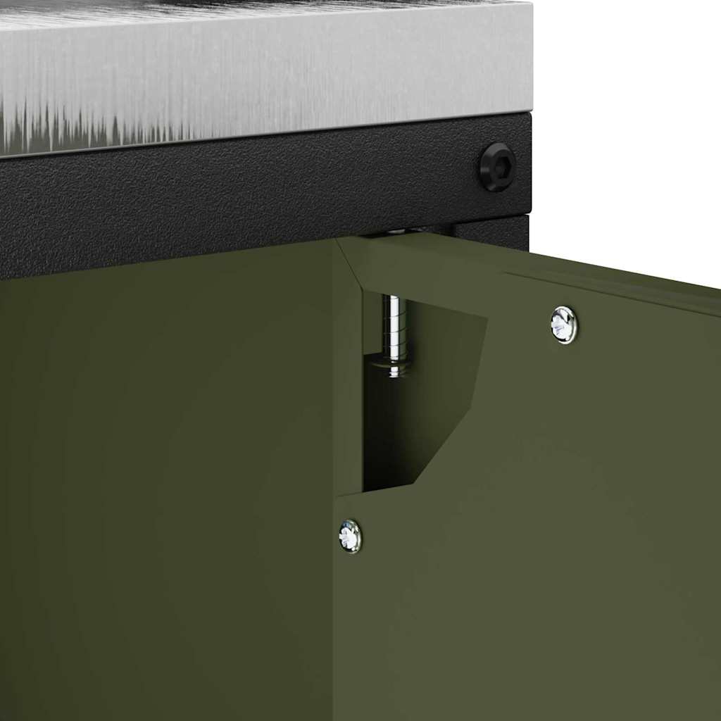 Kitchen Storage HATTEM Olive Green 60 x 50 x 92 cm Steel