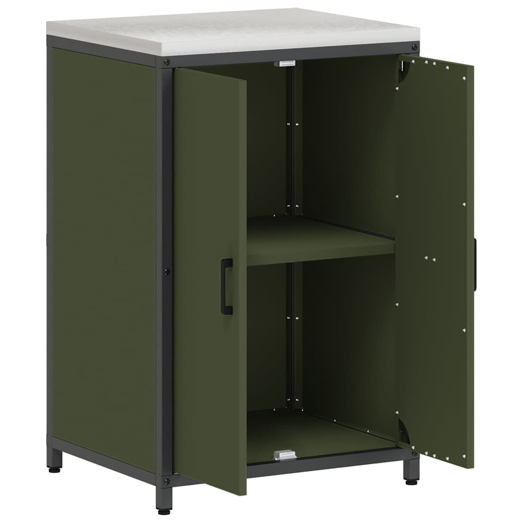 Kitchen Storage HATTEM Olive Green 60 x 50 x 92 cm Steel
