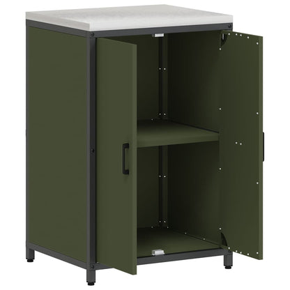 Kitchen Storage HATTEM Olive Green 60 x 50 x 92 cm Steel