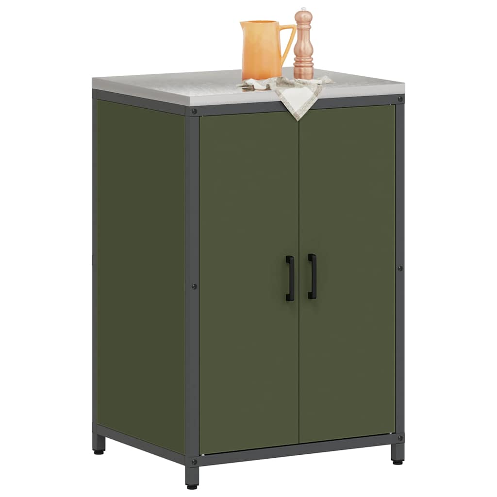 Kitchen Storage HATTEM Olive Green 60 x 50 x 92 cm Steel
