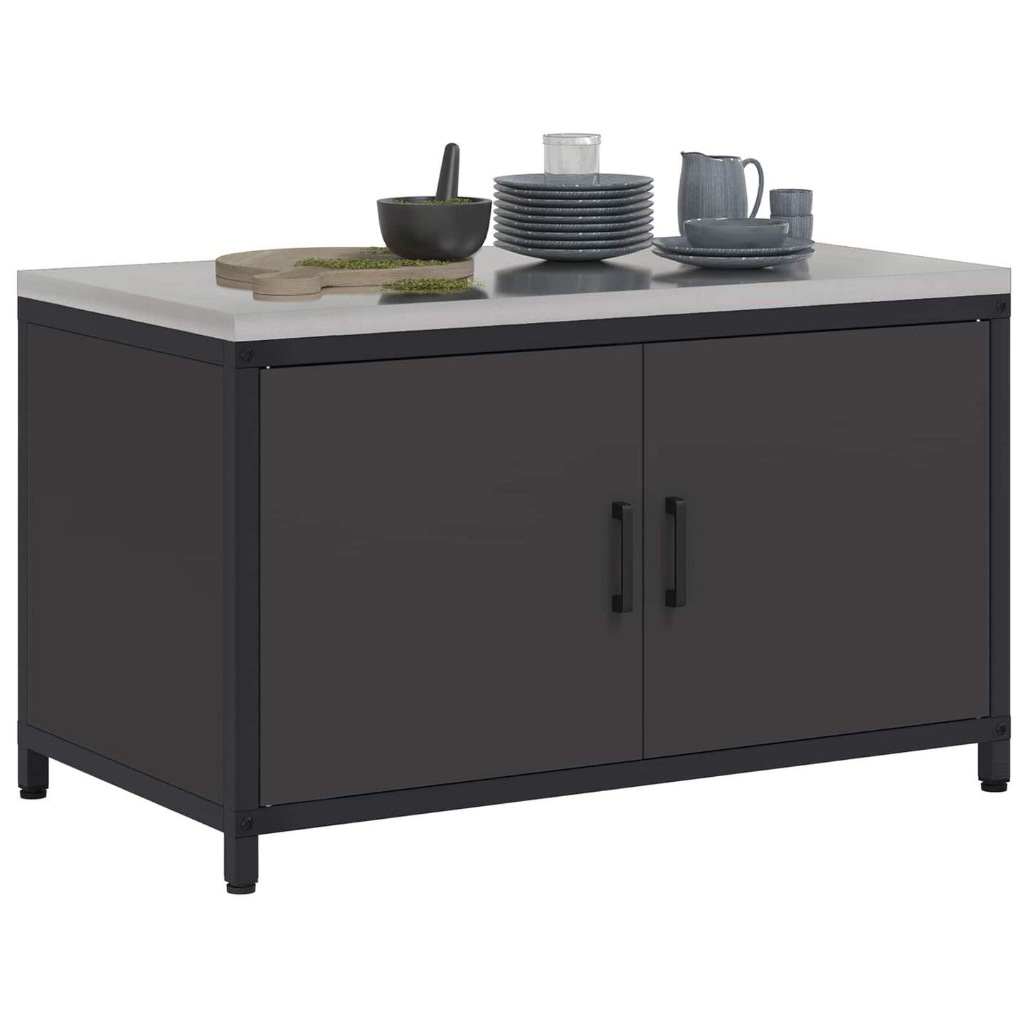 Kitchen Storage HATTEM Black 90 x 50 x 53 cm Steel