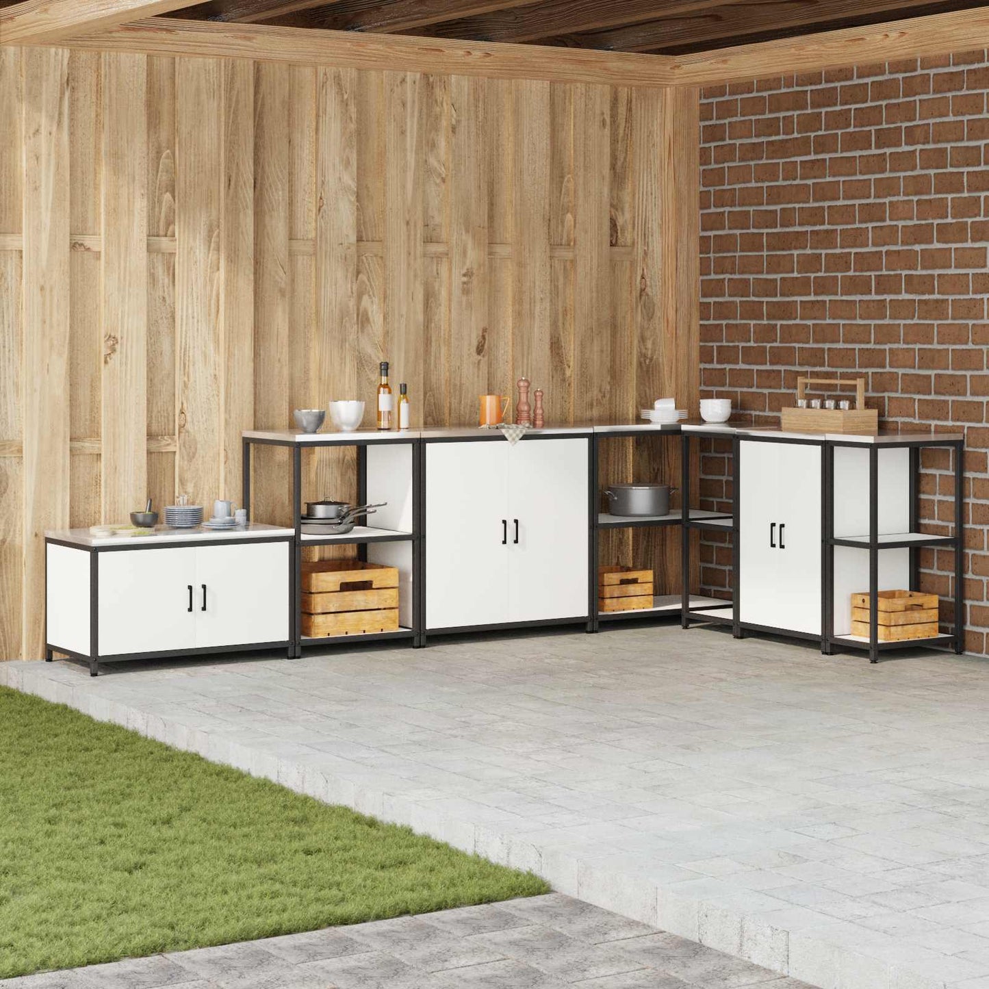 Kitchen Storage HATTEM White 90 x 50 x 53 cm Steel