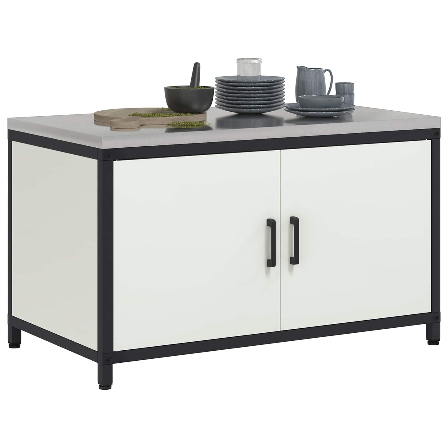 Kitchen Storage HATTEM White 90 x 50 x 53 cm Steel