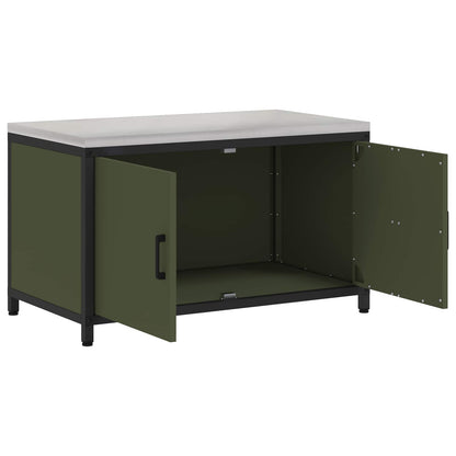 Kitchen Storage HATTEM Olive Green 90 x 50 x 53 cm Steel