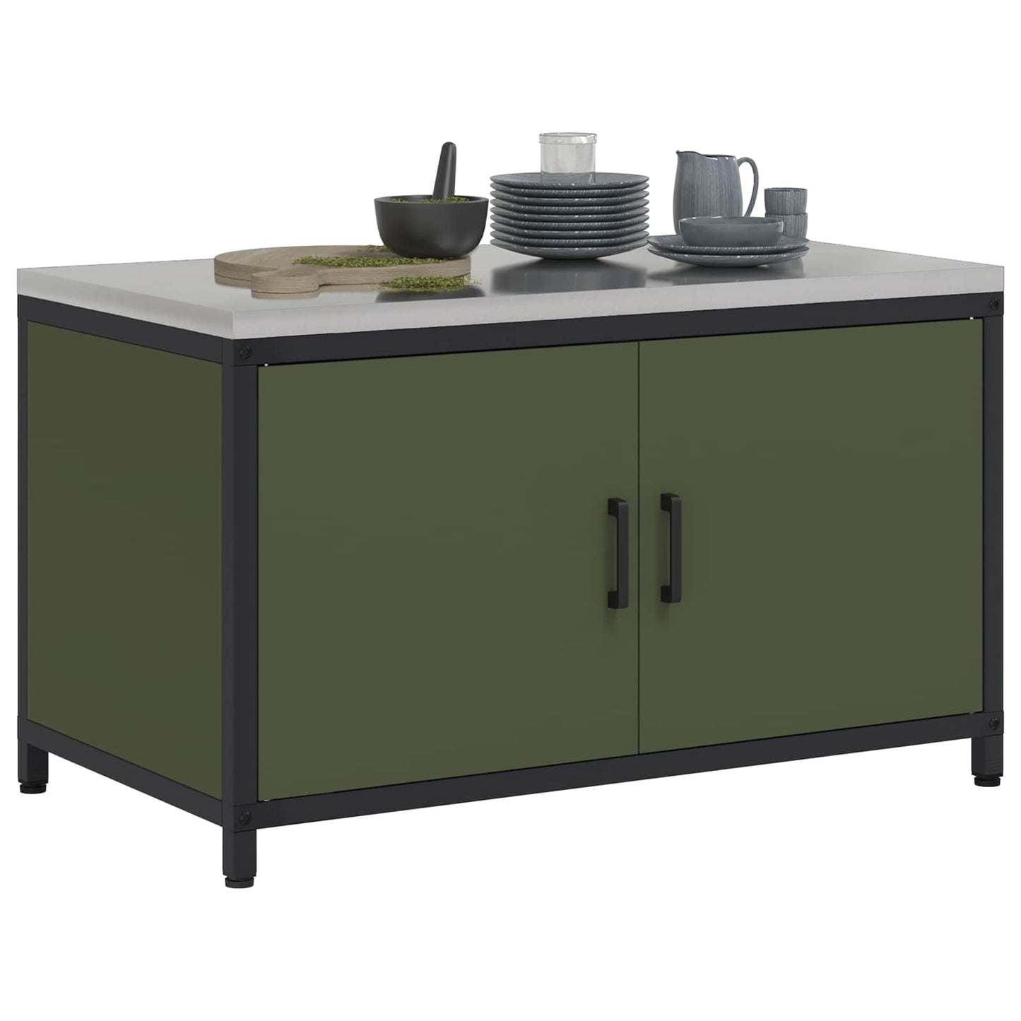 Kitchen Storage HATTEM Olive Green 90 x 50 x 53 cm Steel