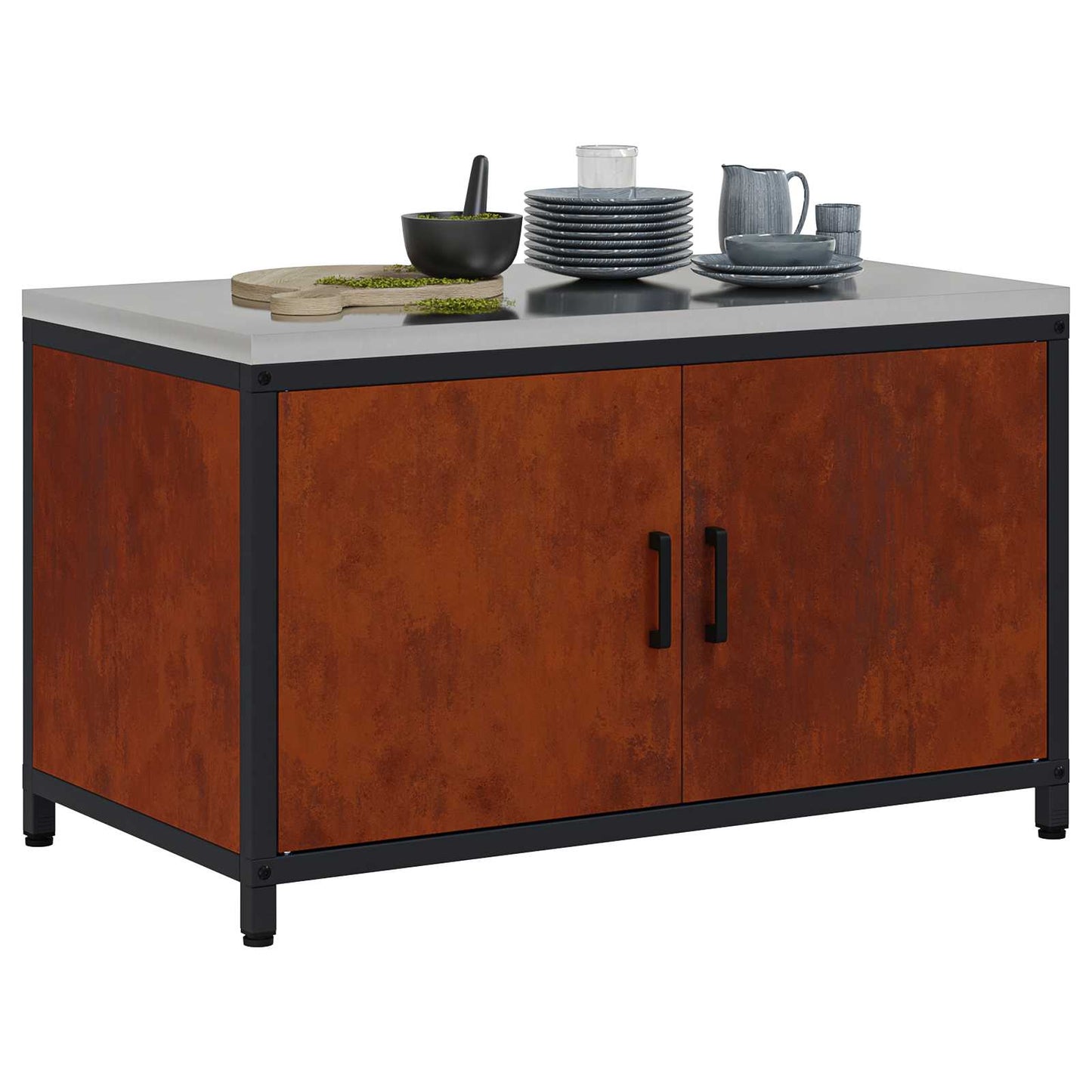 Kitchen Storage HATTEM Rusty 90 x 50 x 53 cm Steel