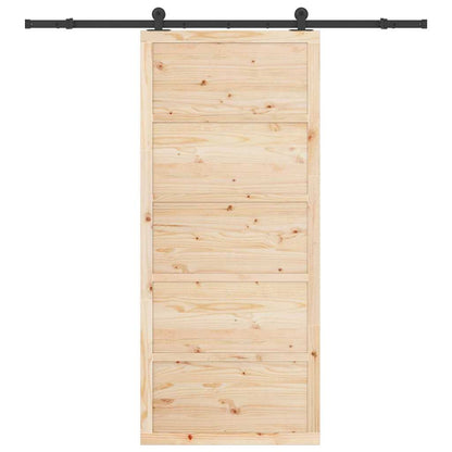 Sliding Door Natural 100 x 208 cm Solid Pine Wood