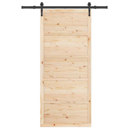Sliding Door Natural 80 x 208 cm Solid Pine Wood