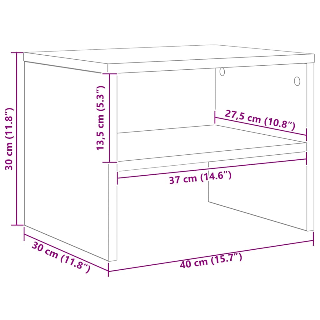 Bedside Cabinet Old wood 40 x 40 x 30 cm Engineered wood