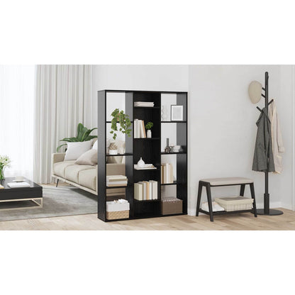 Room Divider Black Oak 100 x 24 x 140 cm Engineered Wood
