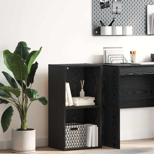 Bookshelf 2-Tier 40 x 30 x 77 cm Engineered Wood Black Oak