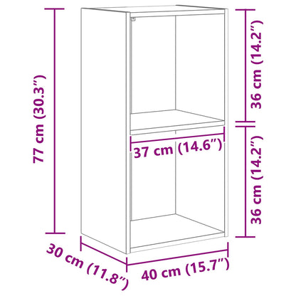 Bookshelf Black Oak 40 x 30 x 77 cm Engineered Wood
