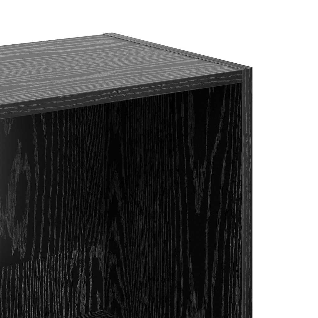 Bookshelf 3-Tier 40 x 30 x 114 cm Engineered Wood Black Oak