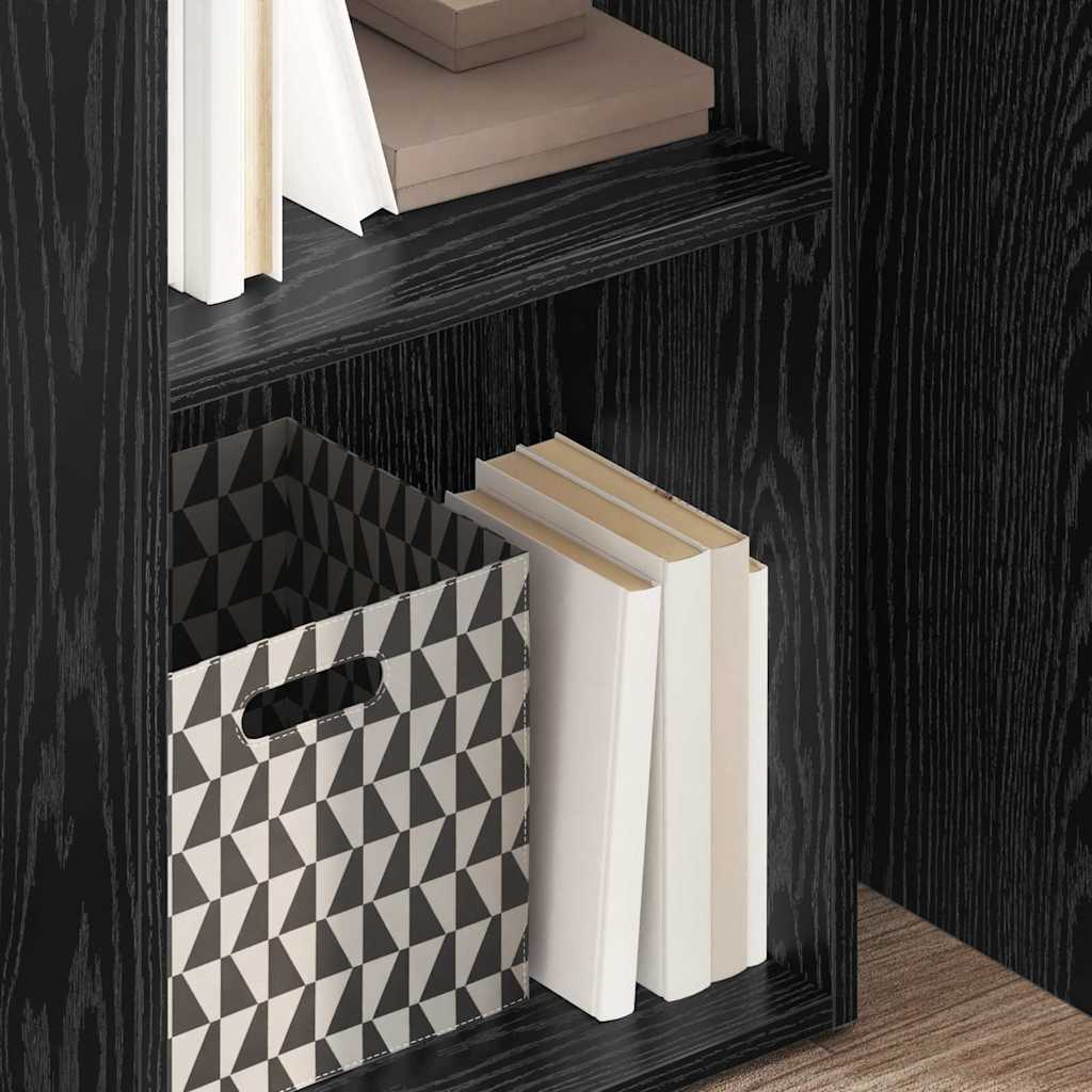 Bookshelf 3-Tier 40 x 30 x 114 cm Engineered Wood Black Oak