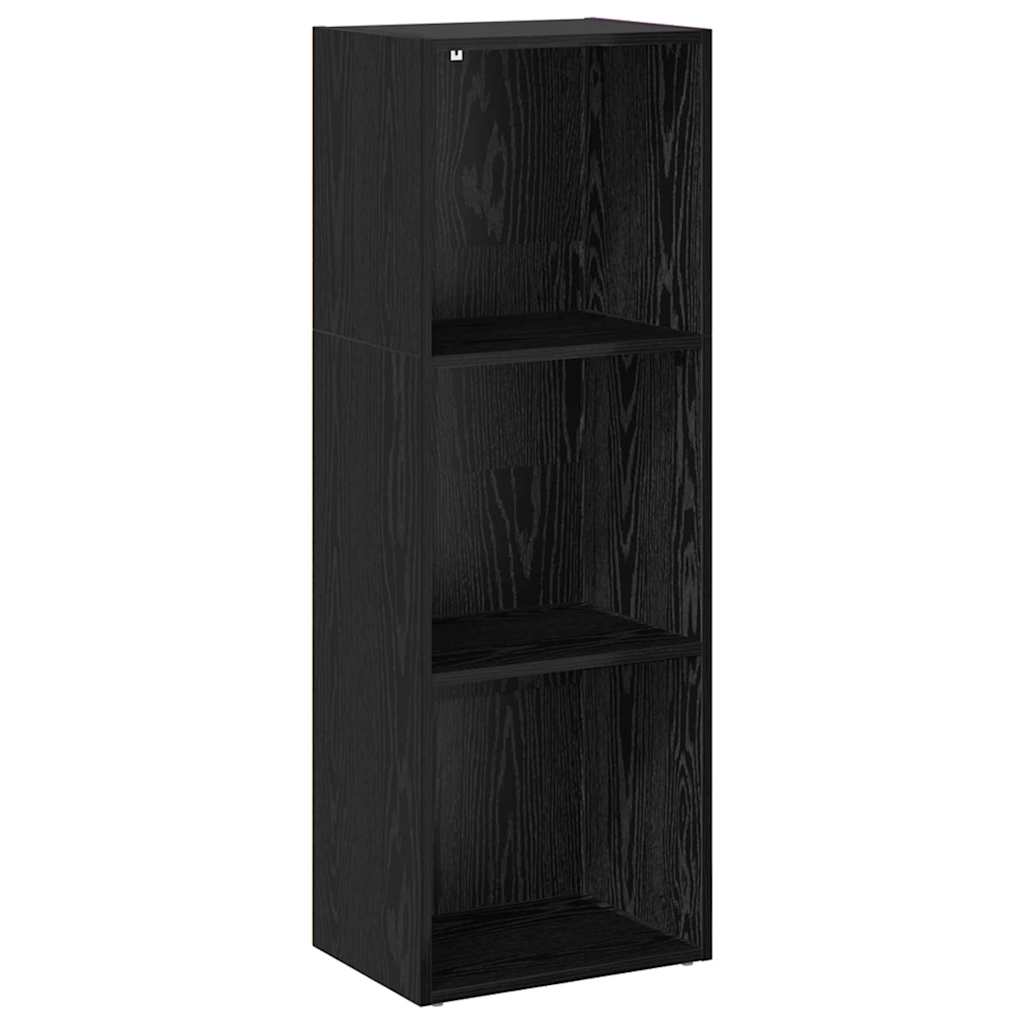 Bookshelf 3-Tier 40 x 30 x 114 cm Engineered Wood Black Oak
