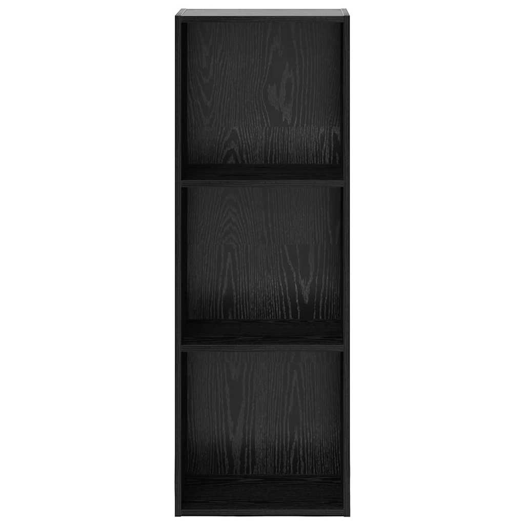 Bookshelf 3-Tier 40 x 30 x 114 cm Engineered Wood Black Oak