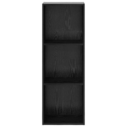 Bookshelf 3-Tier 40 x 30 x 114 cm Engineered Wood Black Oak