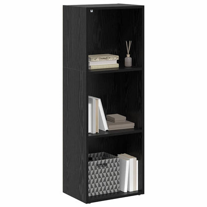 Bookshelf 3-Tier 40 x 30 x 114 cm Engineered Wood Black Oak