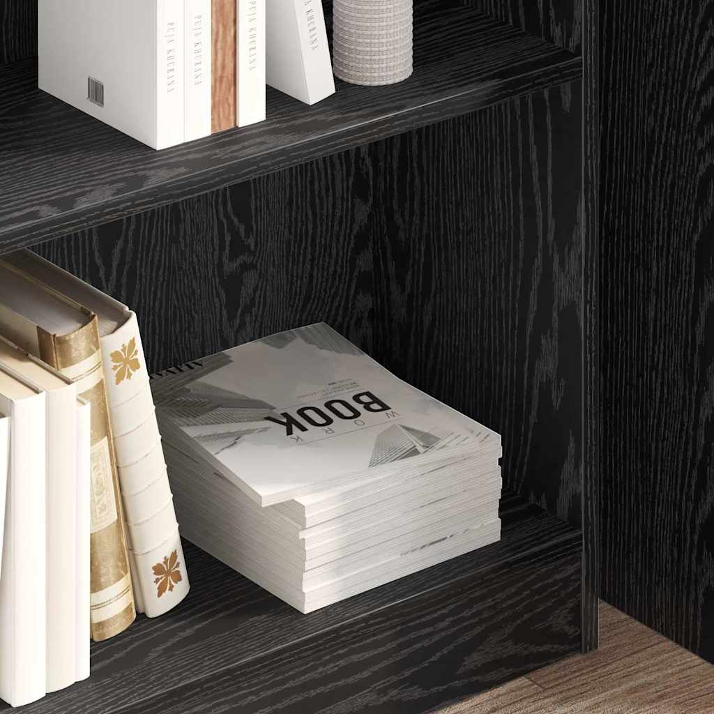 Bookshelf Black Oak 80 x 24 x 76 cm Engineered Wood