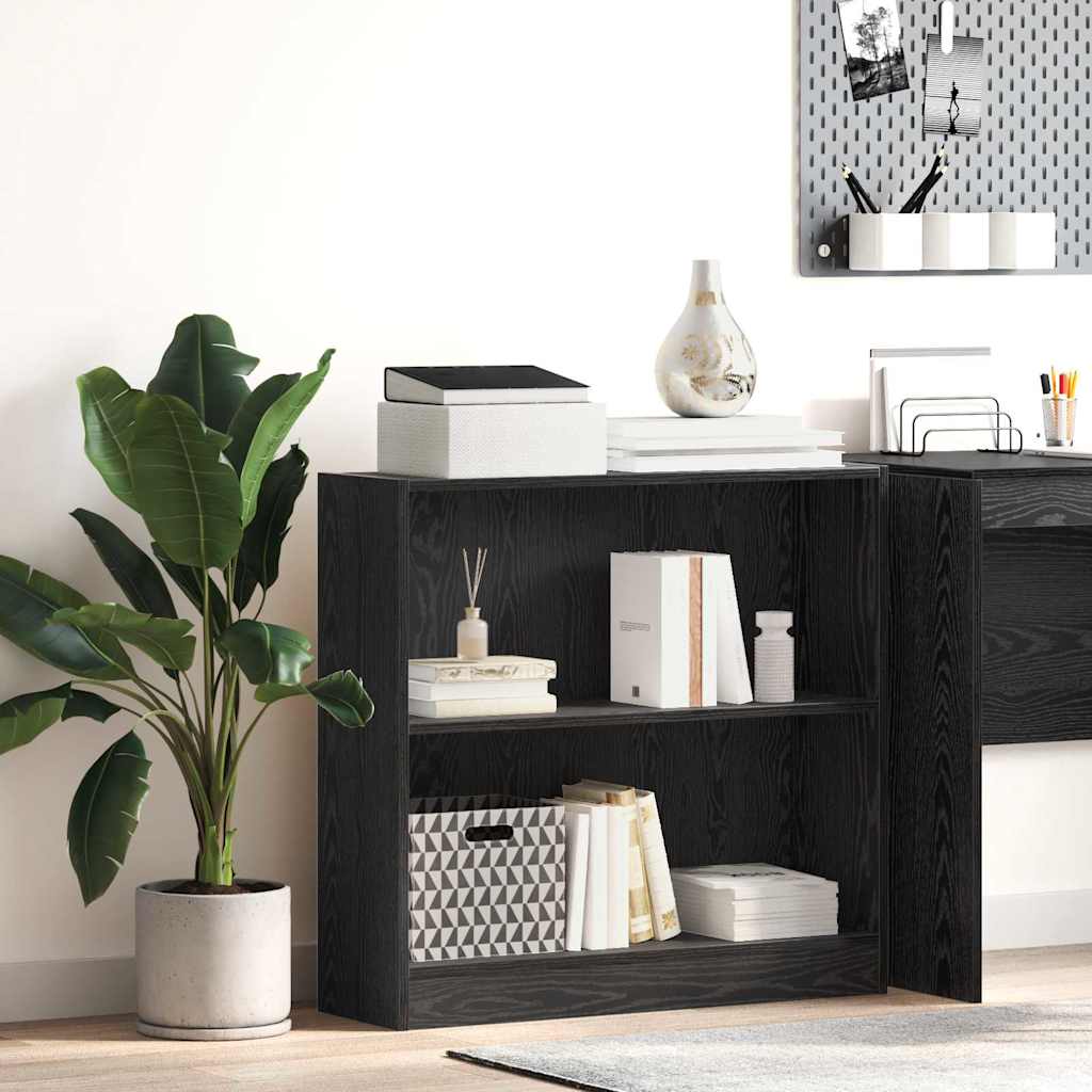Bookshelf Black Oak 80 x 24 x 76 cm Engineered Wood