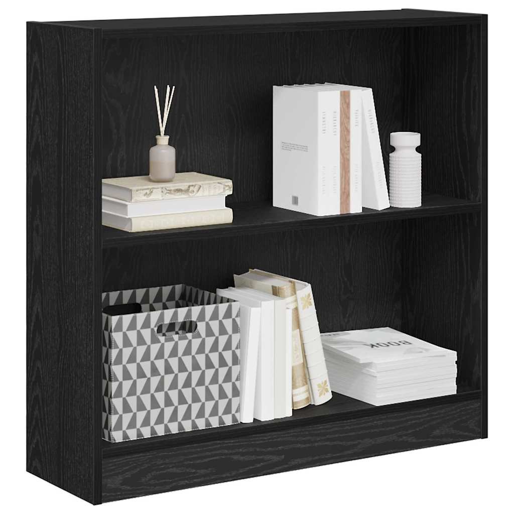 Bookshelf Black Oak 80 x 24 x 76 cm Engineered Wood
